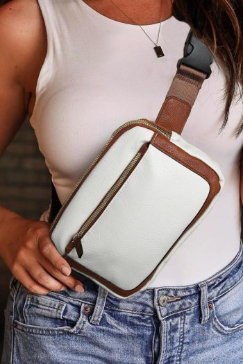 Crossbody Shop | White Adjustable Strap Mini Pu Leather Crossbody Bag